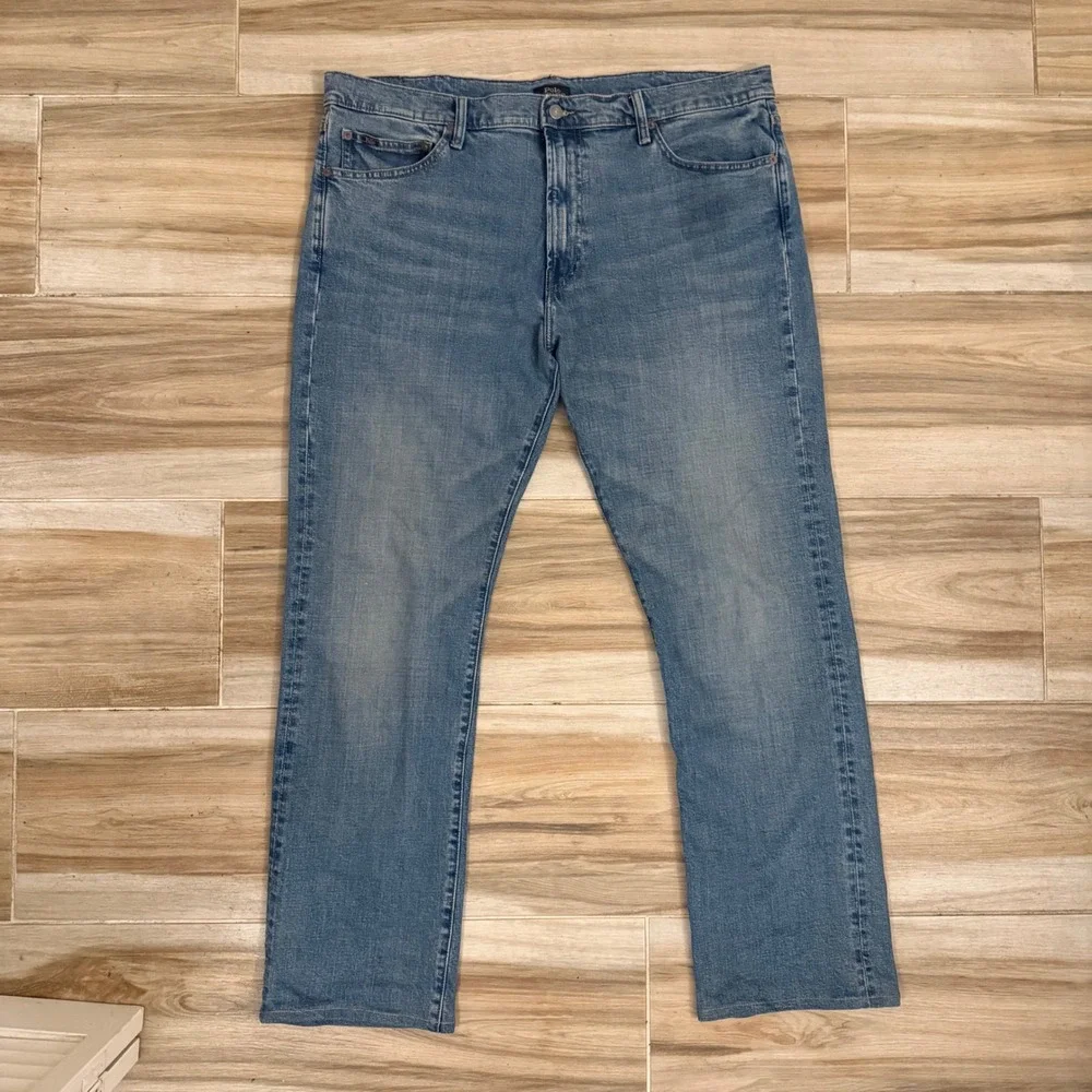 Polo Ralph Lauren‎ Mens 40T x 36 Medium Wash Straight Leg Denim Jeans Blue